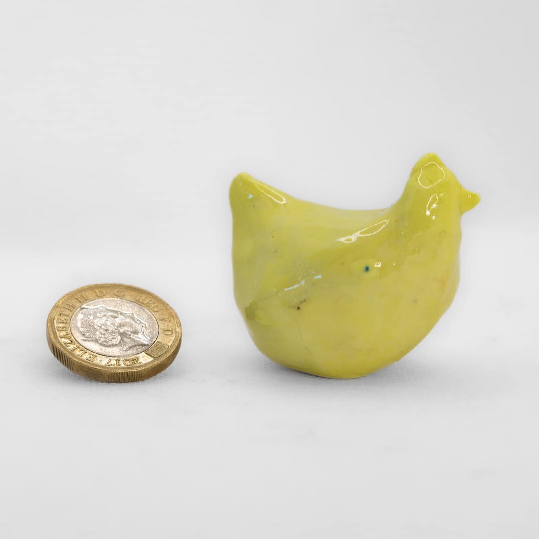 Yellow Glossy Little Porcelain Bird - Image 2