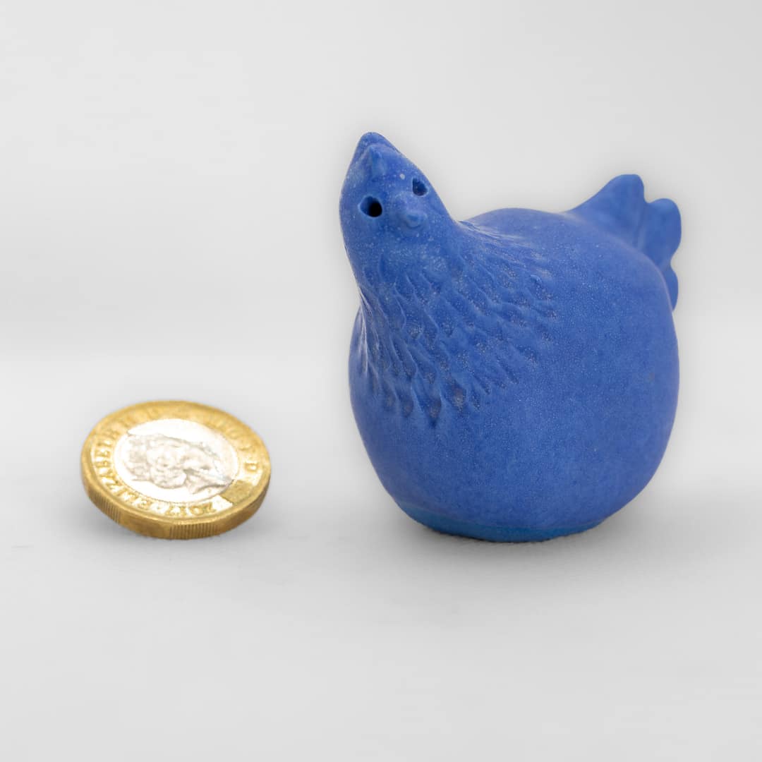 Blue Matt Little Porcelain Chicken