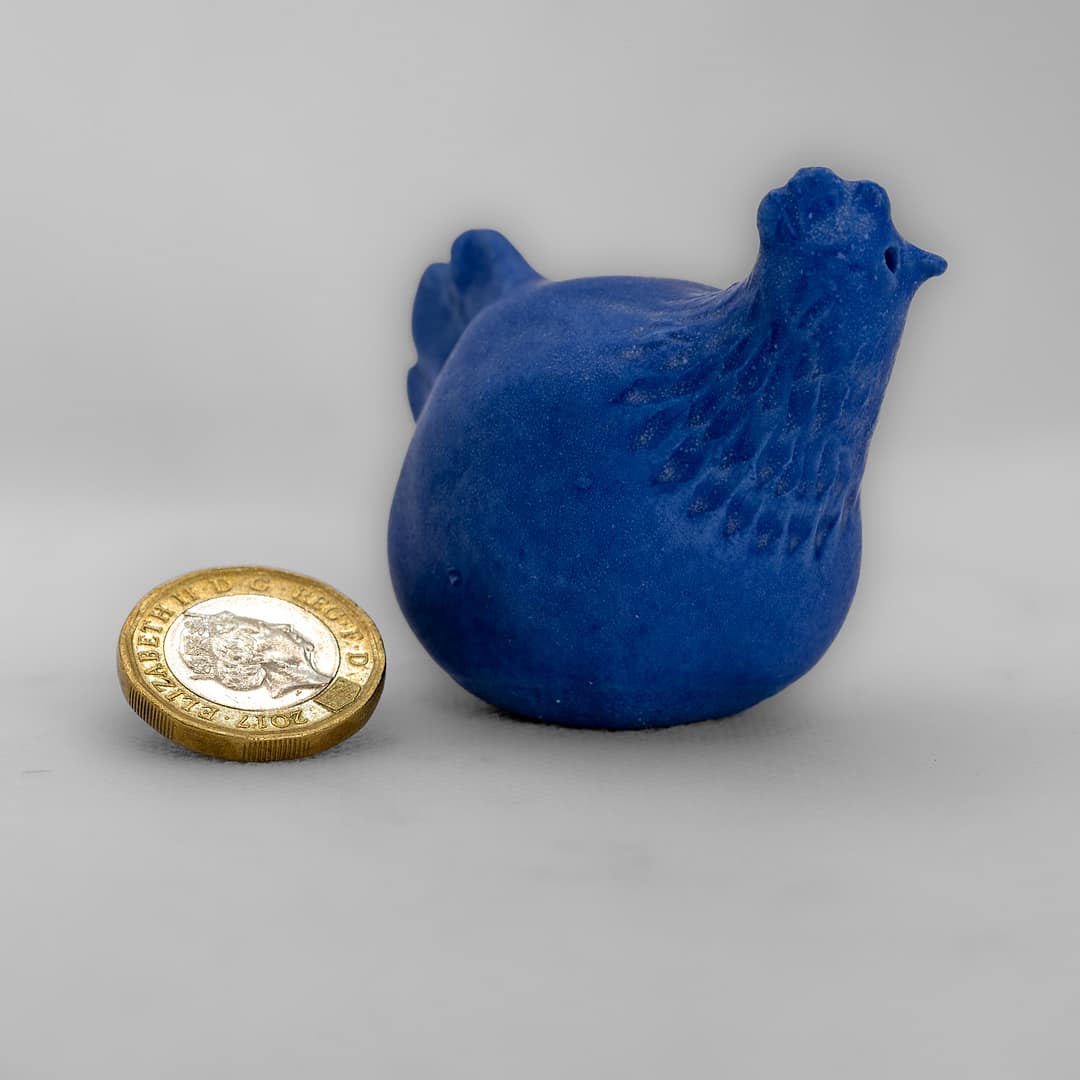 Blue Matt Little Porcelain Chicken - Image 2