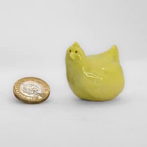 Yellow Glossy Little Porcelain Bird