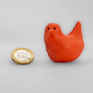 Orange Matt Funny Porcelain Bird