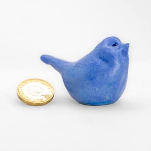 Blue Matt Little Porcelain Bird
