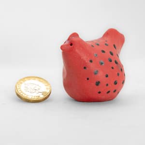 Red with Black Dots Matt Porcelain Chicken
