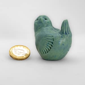 Green Matt Little Porcelain Bird