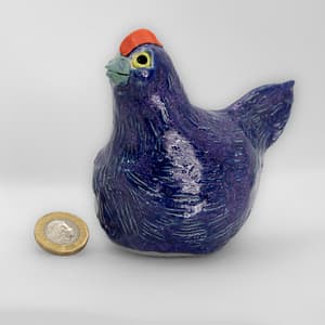 Midnight Blue Small Clay Hen