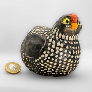 Black and White Clay Hen