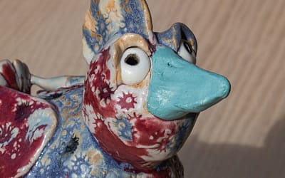 Pink and Blue Punk Bird